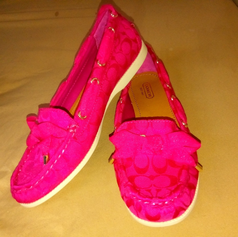 Coach Hot Pink Carisa Loafers